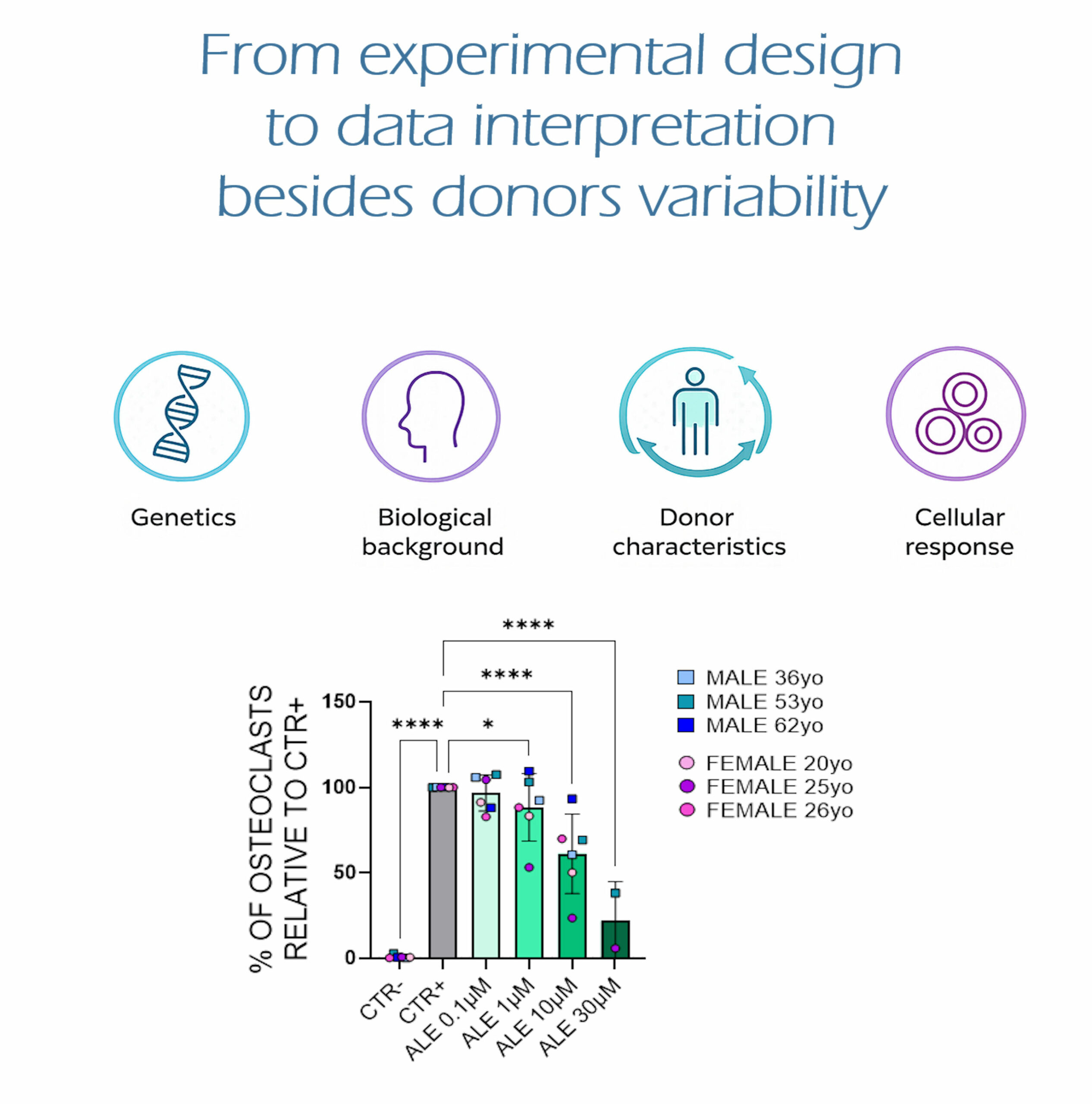 Management of donors variability in in vitro tests